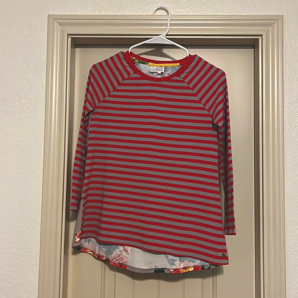 Matilda Jane girls long sleeve raglan mixed material too in EUC